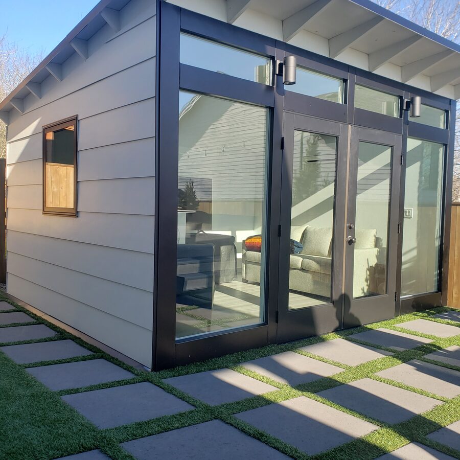 Finished backyard studio ADU built by ArchAngel Construction Services