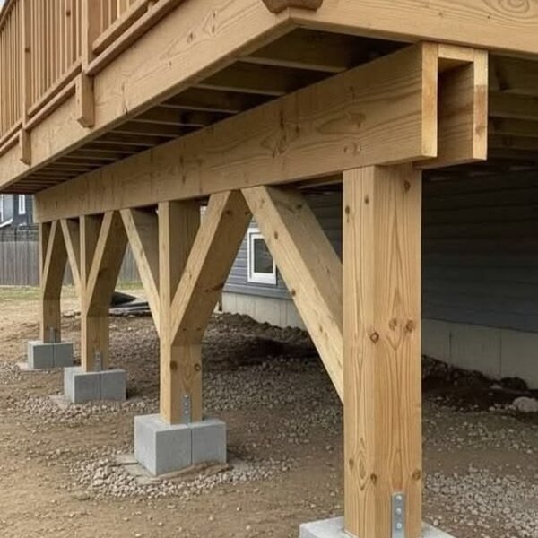 Deck foundation piers and support posts by ArchAngel Construction Services