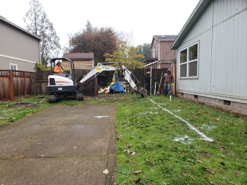 Site excavation and grading for new foundation work